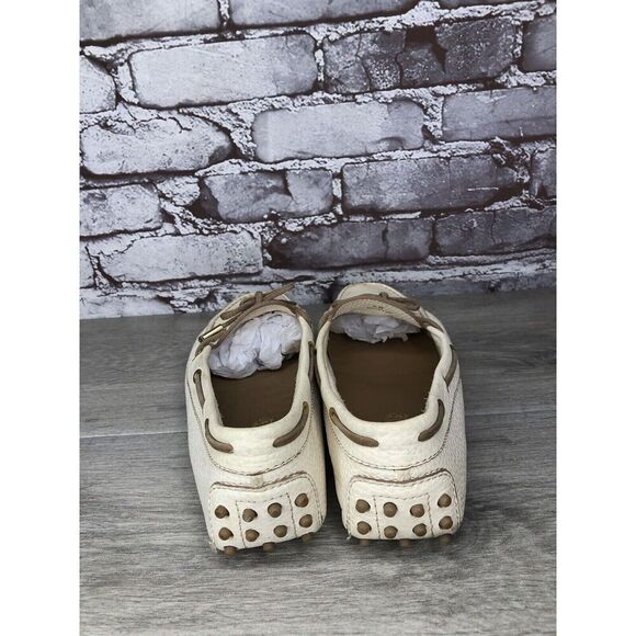 Tod’s Ivory Cream Leather Gommino Driving Moccasin Shoes Women’s Sz 40EU/9.5M US - Picture 6 of 16